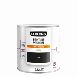Peinture mur, boiserie noir satin LUXENS Interieure 0.5l