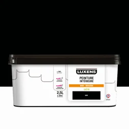 Peinture mur, boiserie noir satin LUXENS Interieure 2.5l