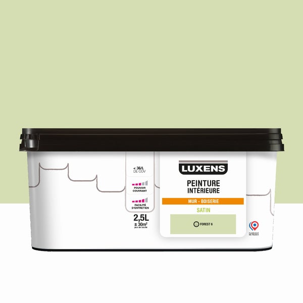 Peinture mur, boiserie forest 6 satin LUXENS Murale 2.5l