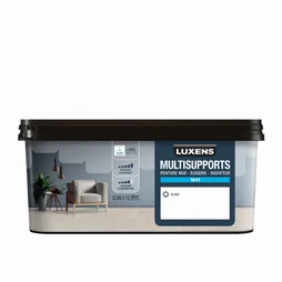 Peinture mat mur, boiserie et radiateur, LUXENS, blanc, 2.5 litres