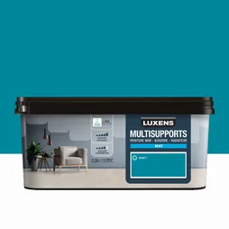 Peinture mat mur, boiserie et radiateur, LUXENS Miami 2, bleu, 2.5 litres