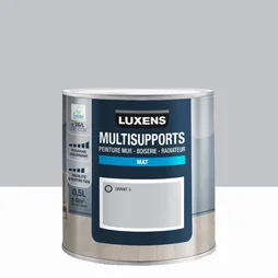 Peinture mat mur, boiserie et radiateur, LUXENS Granit 5, gris, 0.5 litre