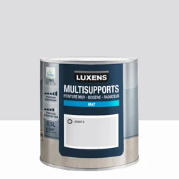 Peinture mat mur, boiserie et radiateur, LUXENS Granit 6, gris, 0.5 litre