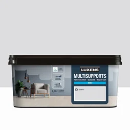 Peinture mat mur, boiserie et radiateur, LUXENS Granit 6, gris, 2.5 litres