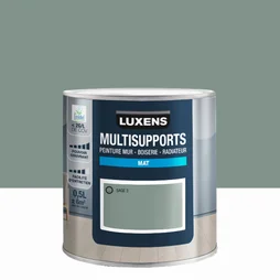 Peinture mat mur, boiserie et radiateur, LUXENS Sage 3, vert, 0.5 litre