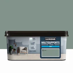 Peinture mat mur, boiserie et radiateur, LUXENS Sage 3, vert, 2.5 litres