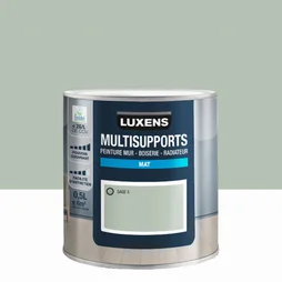 Peinture mat mur, boiserie et radiateur, LUXENS Sage 5, vert, 0.5 litre