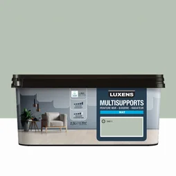 Peinture mat mur, boiserie et radiateur, LUXENS Sage 5, vert, 2.5 litres