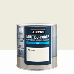 Peinture mat mur, boiserie et radiateur, LUXENS Cream 5, blanc, 0.5 litre