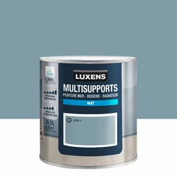 Peinture mat mur, boiserie et radiateur, LUXENS Aqua 4, bleu, 0.5 litre