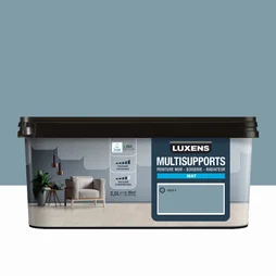 Peinture mat mur, boiserie et radiateur, LUXENS Aqua 4, bleu, 2.5 litres