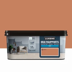 Peinture mat mur, boiserie et radiateur, LUXENS Cotta 4, orange, 2.5 litres