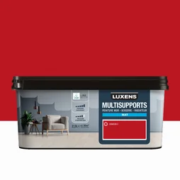 Peinture rouge crimson 2 mur, boiserie, radiateur LUXENS mat 2.5 l