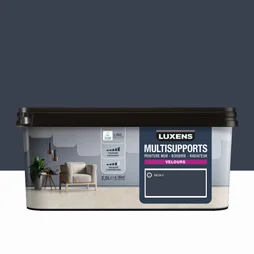 Peinture velours mur, boiserie et radiateur, LUXENS Balsa 0, bleu, 2.5 litres