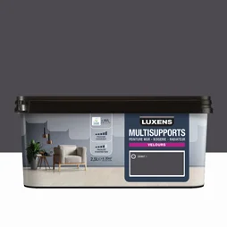 Peinture velours mur, boiserie et radiateur, LUXENS Granit 1, gris 2.5 litres