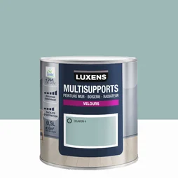 Peinture velours mur, boiserie et radiateur, LUXENS Celadon 4, bleu, 0.5 litre