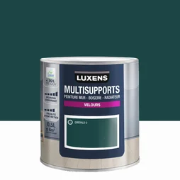Peinture velours mur, boiserie et radiateur, LUXENS Emerald 0, bleu, 0.5 litre