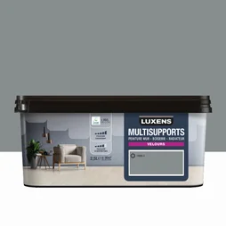 Peinture velours mur, boiserie et radiateur, LUXENS Paris 4, gris, 2.5 litres