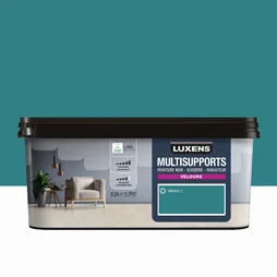 Peinture velours mur, boiserie et radiateur, LUXENS Emerald 2, bleu, 2.5 litres
