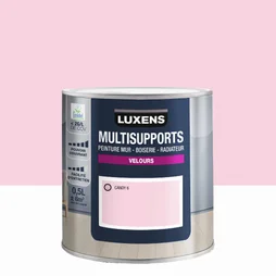 Peinture velours mur, boiserie et radiateur, LUXENS Candy 6, rose, 0.5 litre