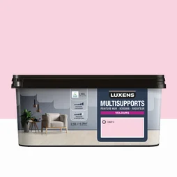 Peinture velours mur, boiserie et radiateur, LUXENS Candy 6, rose, 2.5 litres