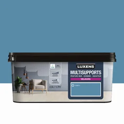 Peinture velours mur, boiserie et radiateur, LUXENS Fjord 3, bleu, 2.5 litres
