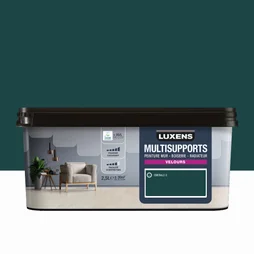 Peinture velours mur, boiserie et radiateur, LUXENS Emerald 0, bleu, 2.5 litres