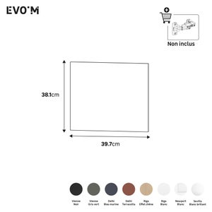 Porte battante SPACEO Evo'm Seville blanc brillant H.38,1 x  L.39,7 cm