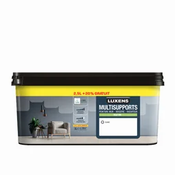 Peinture blanc mur, boiserie, radiateur LUXENS satiné 2.5L+20% gratuit