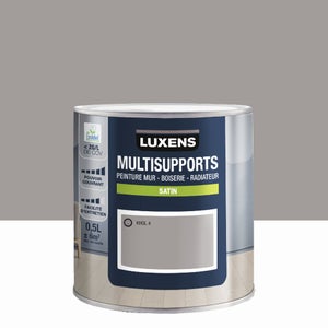 Peinture satiné mur, boiserie et radiateur, LUXENS Khol 4, gris, 0.5 litre