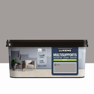 Peinture satiné mur, boiserie et radiateur, LUXENS Khol 4, gris, 2.5 litres