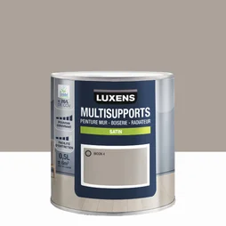 Peinture satiné mur, boiserie et radiateur, LUXENS Moon 4, gris, 0.5 litre