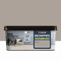 Peinture satiné mur, boiserie et radiateur, LUXENS Moon 4, gris, 2.5 litres
