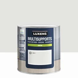 Peinture satiné mur, boiserie et radiateur, LUXENS Cool 1, blanc, 0.5 litre