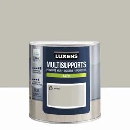 Peinture satiné mur, boiserie et radiateur, LUXENS Moon 5, gris, 0.5 litre