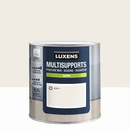 Peinture satiné mur, boiserie et radiateur, LUXENS Cool 4, blanc, 0.5 litre