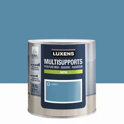 Peinture satiné mur, boiserie et radiateur, LUXENS Fjord 3, bleu, 0.5 litre