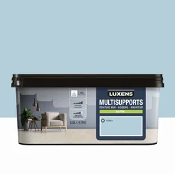 Peinture satiné mur, boiserie et radiateur, LUXENS  Fjord 6, bleu, 2.5 litres