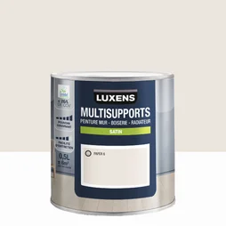 Peinture satiné mur, boiserie et radiateur, LUXENS Paper 6, blanc, 0.5 litre