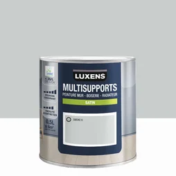 Peinture satiné mur, boiserie et radiateur, LUXENS Smoke 6, gris, 0.5 litre