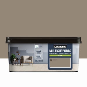 Peinture satiné mur, boiserie et radiateur, LUXENS Trench 3, brun, 2.5 litres