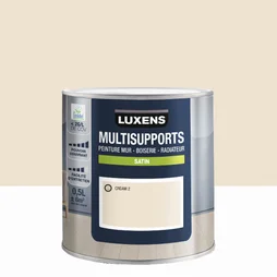 Peinture satiné mur, boiserie et radiateur, LUXENS Cream 2, blanc, 0.5 litre