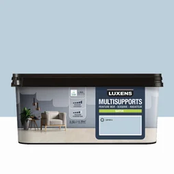 Peinture satiné mur, boiserie et radiateur, LUXENS Saphir 6, bleu, 2.5 litres