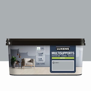 Peinture satiné mur, boiserie et radiateur LUXENS Granit 4, gris, 2.5 litres