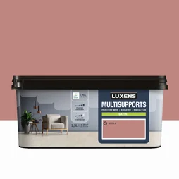 Peinture satiné mur, boiserie et radiateur, LUXENS Bistro 4, rouge, 2.5 litres