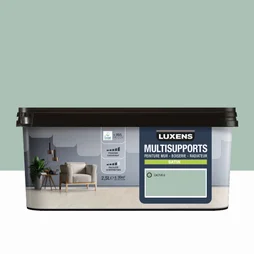 Peinture satiné mur, boiserie et radiateur, LUXENS Cactus 6, vert, 2.5 litres
