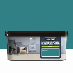 Peinture satiné mur, boiserie et radiateur, LUXENS Emerald 2, vert, 2.5 litres