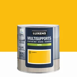 Peinture satiné mur, boiserie et radiateur, LUXENS Banana 3, jaune, 0.5 litre