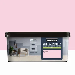 Peinture satiné mur, boiserie et radiateur, LUXENS Candy 6, rose, 2.5 litres