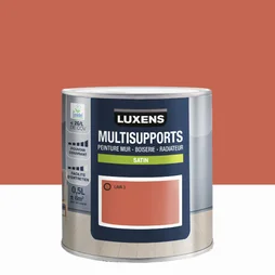Peinture satiné mur, boiserie et radiateur, LUXENS Lava 3, orange, 0.5 litre